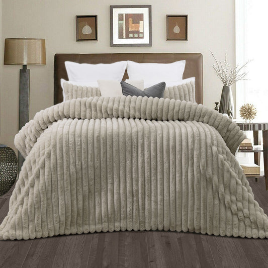 Faux Bunny Fur Comforter Set - Queen