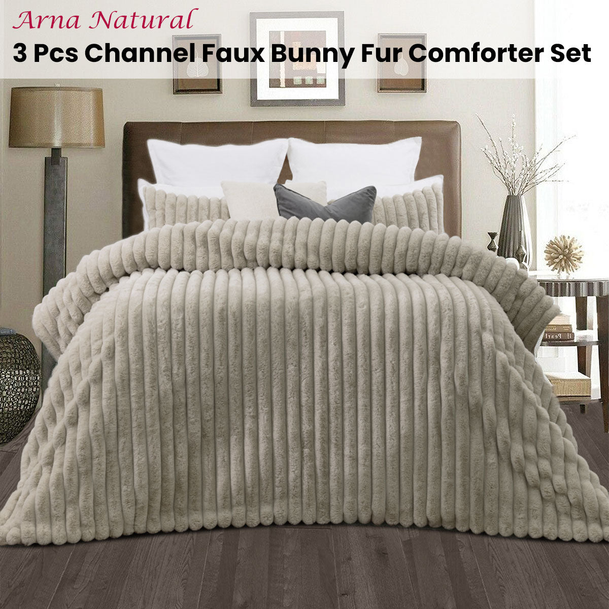 Faux Bunny Fur Comforter Set - Queen