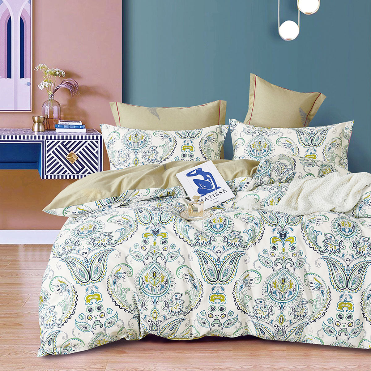 Yarmin Moroccan Cotton Sateen Quilt Cover Set - Queen