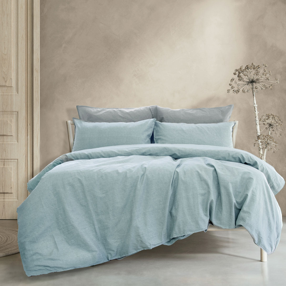 Embre Chambray Linen Cotton Quilt Cover Set - King