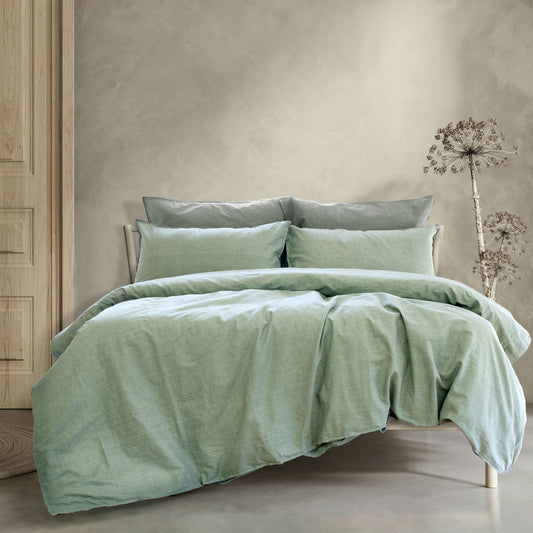 Embre Seagrass Linen Cotton Quilt Cover Set - Queen