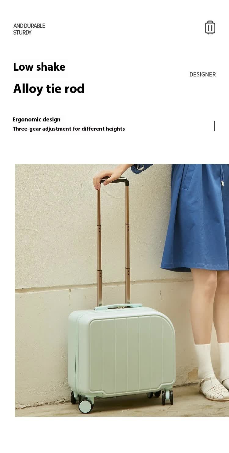 Khaki Hardside Carry-On Suitcase | 18" Lightweight ABS Spinner Luggage