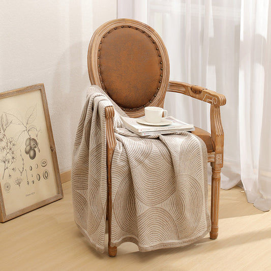 Khaki Luxurious Wool Blend Paisley Throw Blanket