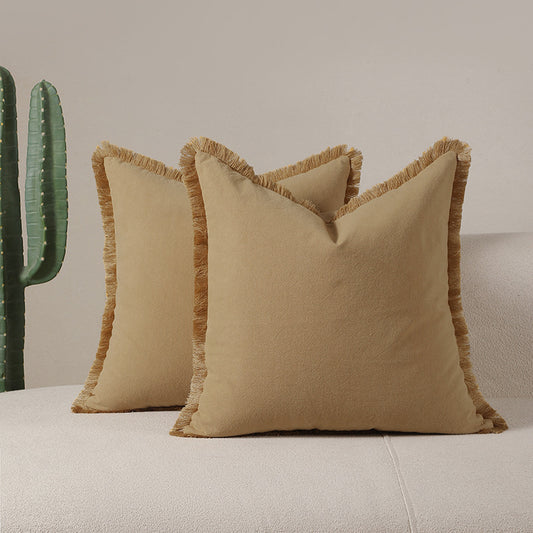2 Pack Mustard - Boho Cotton Cushion Covers