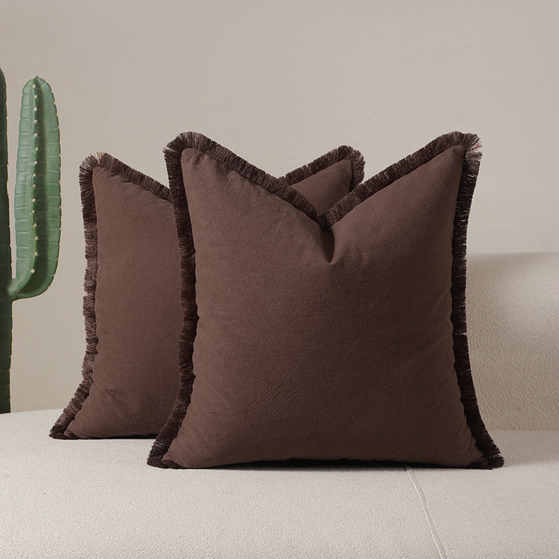 2 Pack Caramel Brown - Boho Cotton Cushion Covers