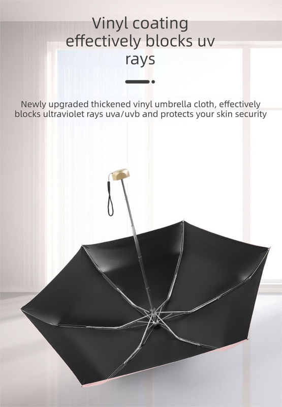 Compact Lightweight Mini Pocket Umbrella UPF50+ Sun Protection - Pink