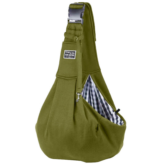 Green Lightweight Breathable Pet Crossbody Bag with Adjustable Padded  Strap & Reversible Double-Sided Design