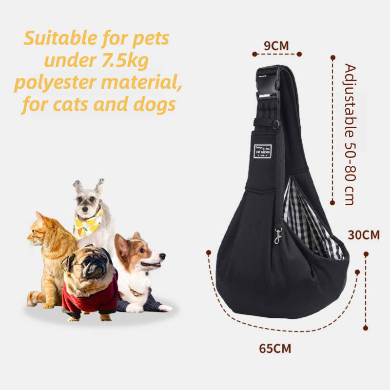 Coffee Lightweight Breathable Pet Crossbody Bag with Adjustable Padded  Strap & Reversible Double-Sided Design