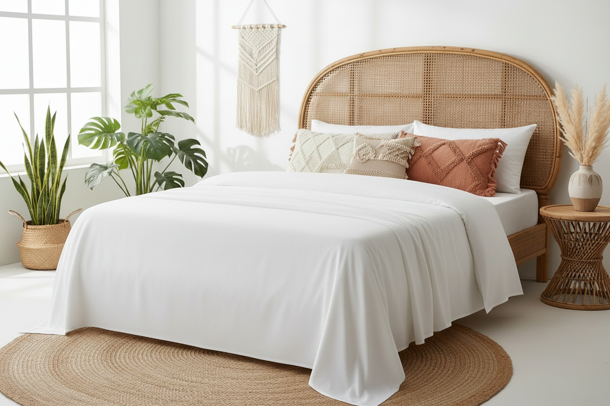 Hotel Quality Cotton Rich Sheet Set White - Queen