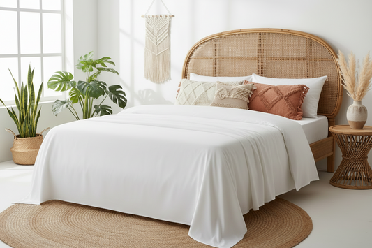 Hotel Quality Cotton Rich Sheet Set White - King Single
